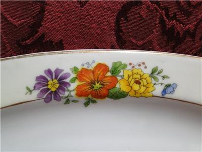 Thun Thu71 Floral Rim & Center, Cream Band: Oval Serving Platter, 12" x 8 1/2"