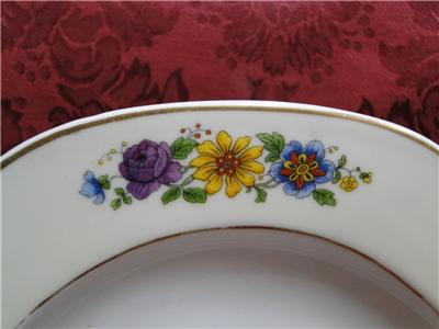 Thun Thu71 Floral Rim & Center, Cream Band: Oval Serving Platter, 12" x 8 1/2"