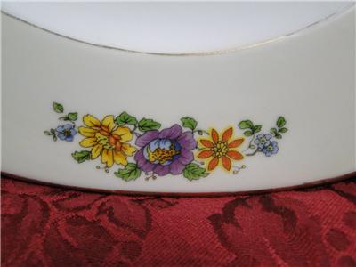 Thun Thu71 Floral Rim & Center, Cream Band: Oval Serving Platter, 15 7/8"