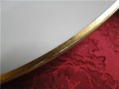 Tirschenreuth Colonial, White w/ Smooth Gold Band: Oval Serving Platter, 14 3/8"