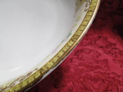Noritake Pink Florals w/ Raised Gold: Round Serving Bowl w/ Handles, 9 1/2"