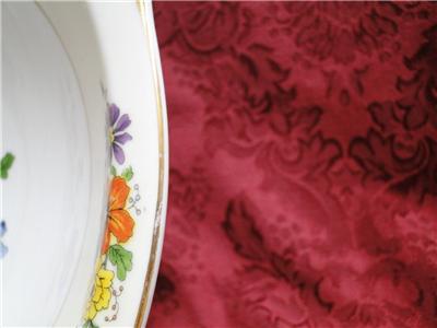 Thun Thu71 Floral Rim & Center, Cream Band: Round Serving Bowl w/ Handles 9 3/8"