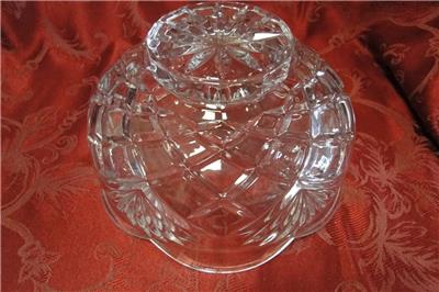 Clear, Fan & Diamond Design: Lead Crystal Salad Bowl, 8 3/4" x 5" Tall -- MG#231