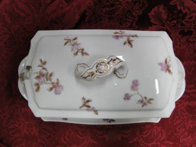 Haviland, Ch. Field (Limoges) Pink CHF 1649: Gravy or Sauce Tureen w/ Lid