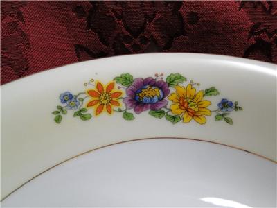 Thun Thu71 Floral Rim & Center, Cream Band: Rim Soup Bowl (s), 7 3/4" x 1 5/8"