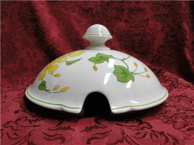 Villeroy & Boch Geranium, Yellow & Green, No Rib: Tureen & Lid, 8 1/2" Tall