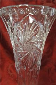 Clear, Tall, Glass, Spinning Stars: Vase, 4 7/8" x 11" Tall --  MG#222