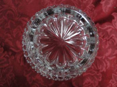 Shannon Crystal (Ireland), Clear w/ Hearts: Vase, 3 7/8" Tall, As Is