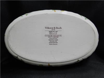 Villeroy & Boch Geranium, Yellow & Green, No Rib: Oval Baker, 11 5/8" x 7 1/4"