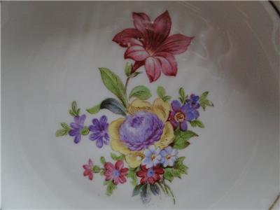 Schwarzenhammer Pierced, Multicolored Floral, Gold Trim: Soup Bowl, 7", As Is