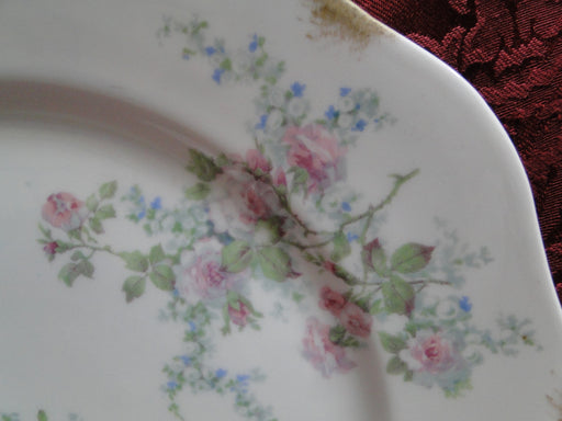 Wm Guerin, Limoges, Pink Roses, Blue, Green: Rim Soup Bowl (s), 9"