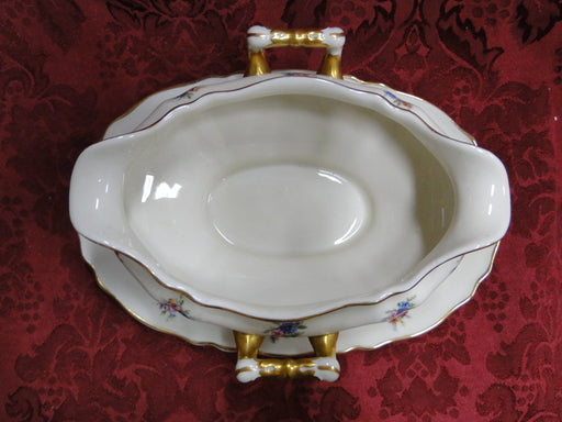 Krautheim/Franconia Lakme, Floral, Scallop, Ivory: Gravy Boat w/ Underplate