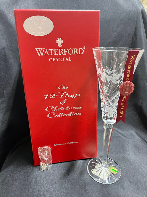 Waterford Crystal 12 Days of Christmas: "Two Turtle Doves" Flute, 10 1/4", Box