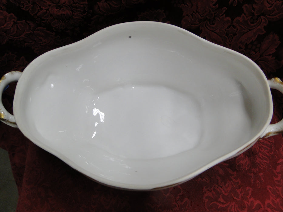 Wm Guerin, Limoges, Pink Roses, Blue, Green: Oval Tureen w/ Lid, As Is