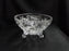 3 Toed Cut Glass Bowl w/ Spinning Stars and Thumbprint Edge, 6 3/4" - MG#102
