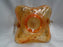 Amber Carnival Glass Square Bowl w/ Clear Handles, 6 1/4" x 3.5" - MG#106