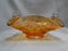 Amber Carnival Glass Square Bowl w/ Clear Handles, 6 1/4" x 3.5" - MG#106