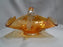 Amber Carnival Glass Square Bowl w/ Clear Handles, 6 1/4" x 3.5" - MG#106