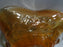 Amber Carnival Glass Square Bowl w/ Clear Handles, 6 1/4" x 3.5" - MG#106