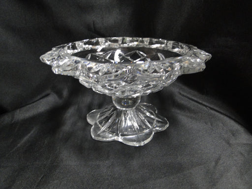 Clear w/ Fans & Criss Cross Cuts: Footed Bowl / Compote, 7 1/2" -- MG#196