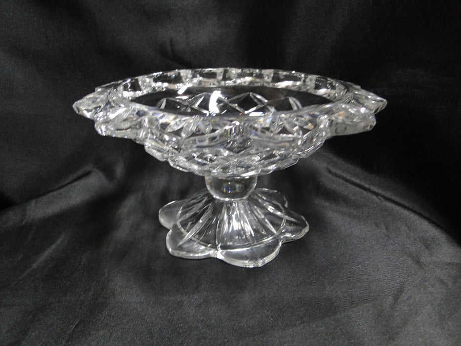 Clear w/ Fans & Criss Cross Cuts: Footed Bowl / Compote, 7 1/2" -- MG#196