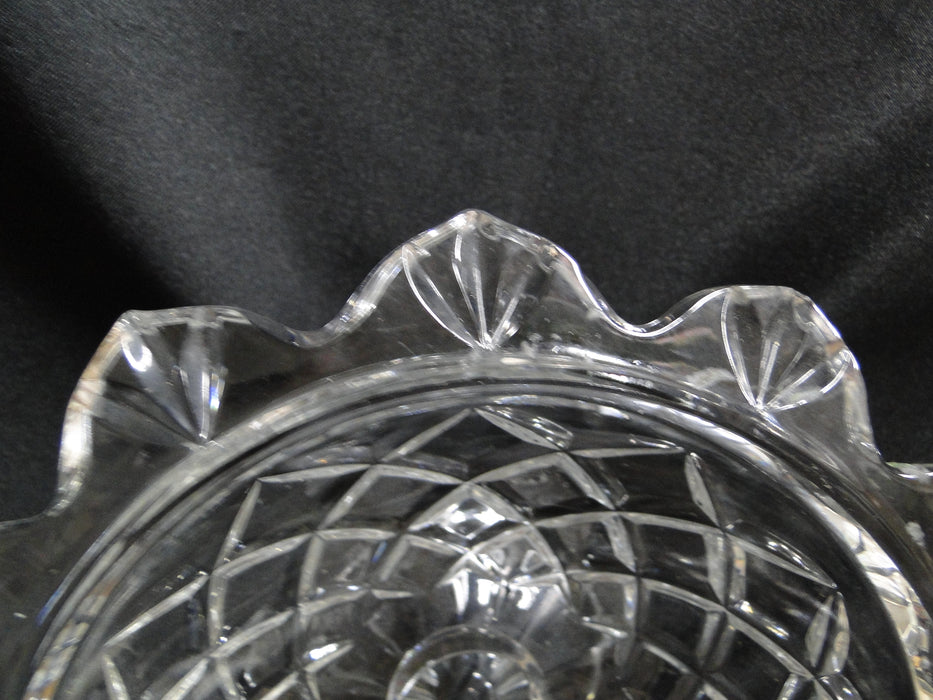 Clear w/ Fans & Criss Cross Cuts: Footed Bowl / Compote, 7 1/2" -- MG#196