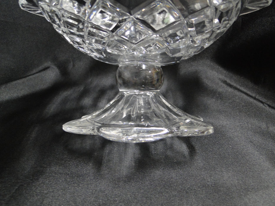 Clear w/ Fans & Criss Cross Cuts: Footed Bowl / Compote, 7 1/2" -- MG#196