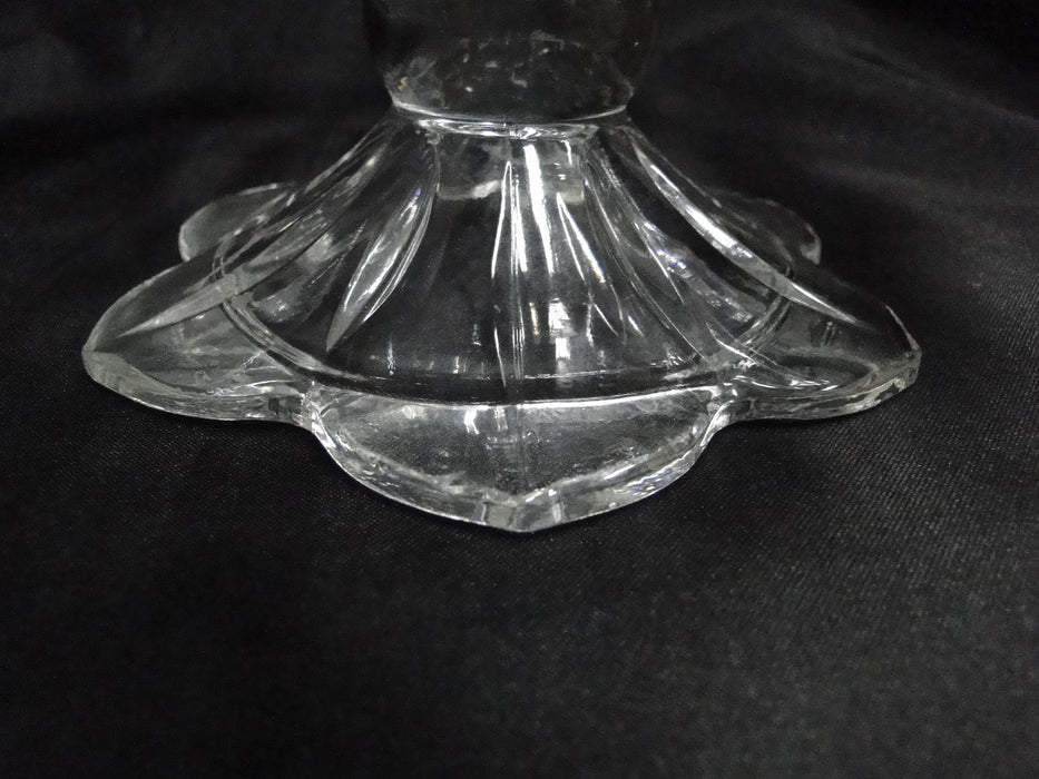 Clear w/ Fans & Criss Cross Cuts: Footed Bowl / Compote, 7 1/2" -- MG#196