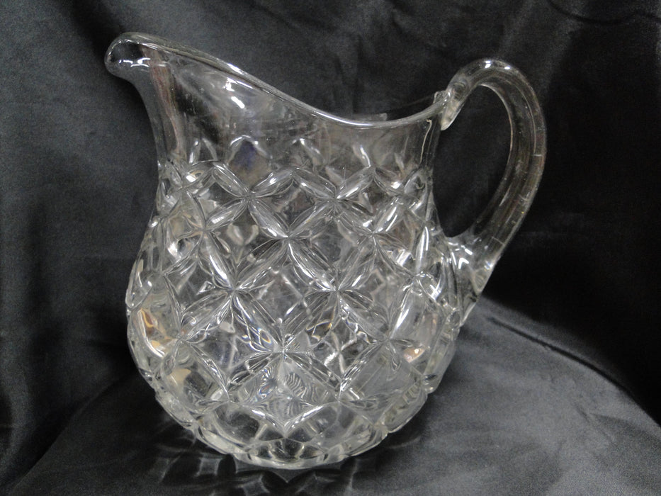 Clear w/ Square Pattern: Water Pitcher, 8 1/2" Tall, As Is -- MG#197