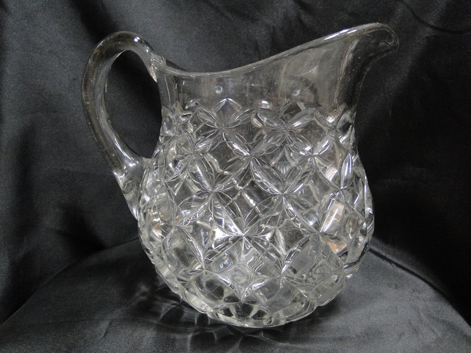 Clear w/ Square Pattern: Water Pitcher, 8 1/2" Tall, As Is -- MG#197