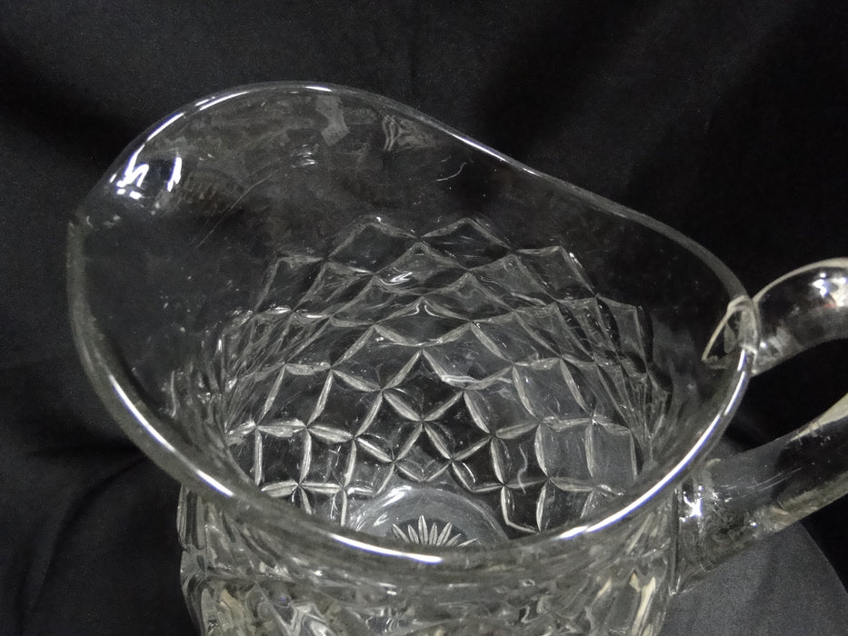 Clear w/ Square Pattern: Water Pitcher, 8 1/2" Tall, As Is -- MG#197