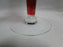 Red Iridescent Bowl, Clear Base: Bud Vase, 9 5/8" Tall  --  MG#212