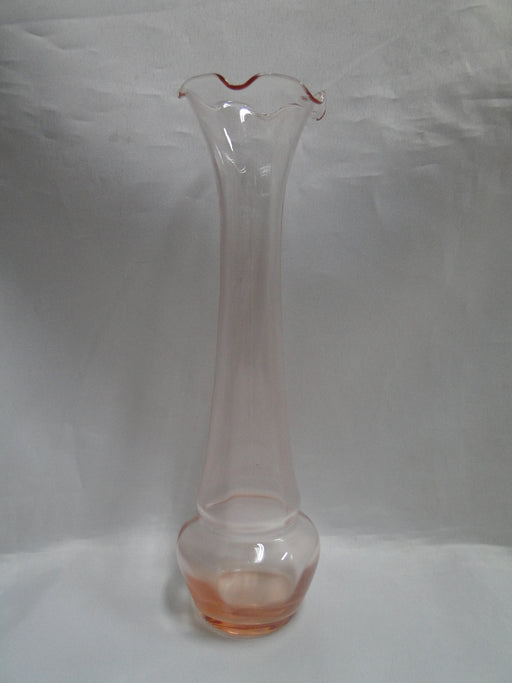 Light Pink All Over, Ruffled Top Edge: Bud Vase, 8 1/8" Tall  --  MG#216