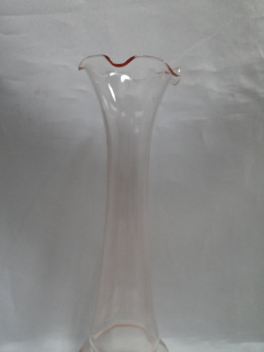 Light Pink All Over, Ruffled Top Edge: Bud Vase, 8 1/8" Tall  --  MG#216
