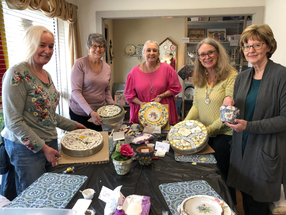 Mosaic Art Class Using Porcelain Plates: Private Class, Four or Six People