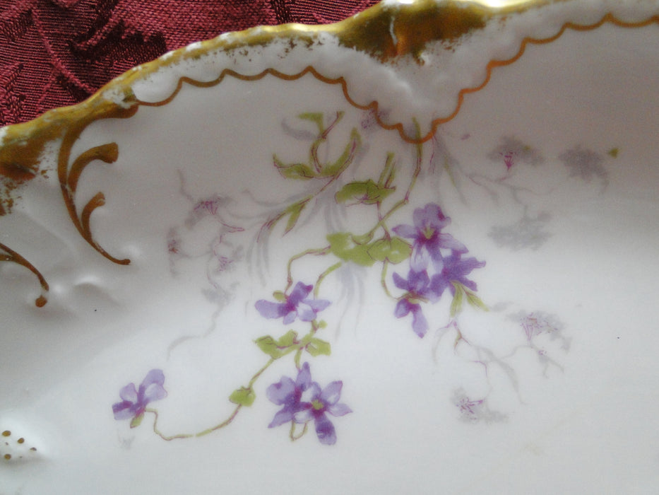 Haviland (Limoges) Schleiger 148b, Blank 133, Purple Violets: Platter 14", As Is