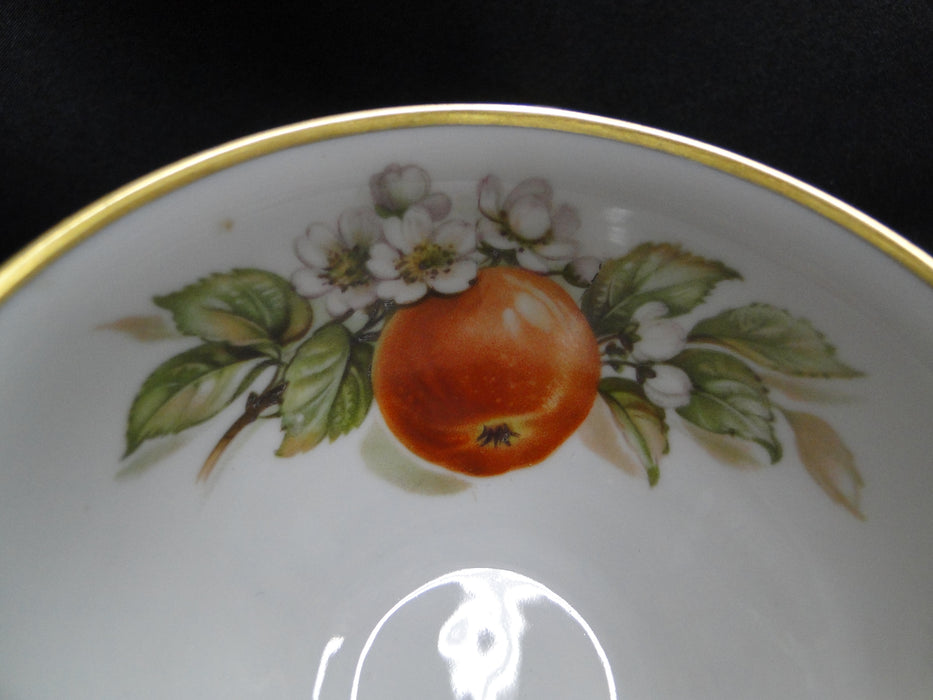 Tirschenreuth Fruit, White, Scalloped: Cup & Saucer Set w/ Peaches, 2 3/8"