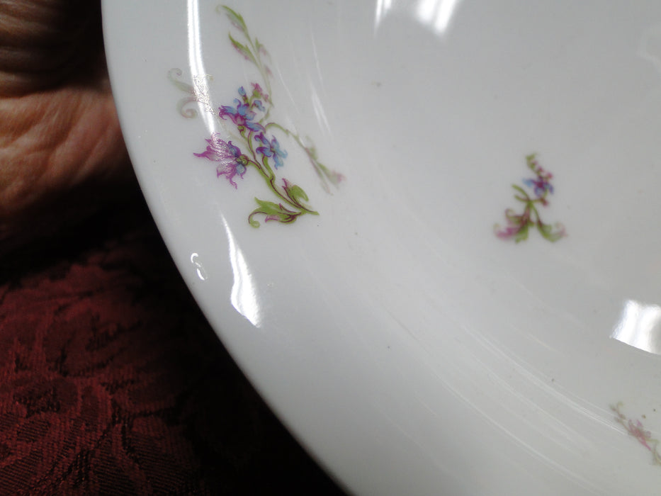 Haviland (Limoges) Fuchsia Pink & Blue Floral: Round Serving Bowl, 9"