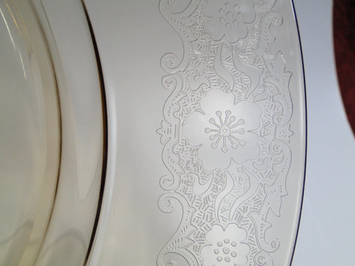 Fostoria Vesper Amber, Etch #275, Floral: Salad Plate, 7 5/8"