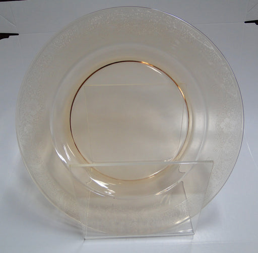Fostoria Vesper Amber, Etch #275, Floral: Salad Plate, 7 5/8"