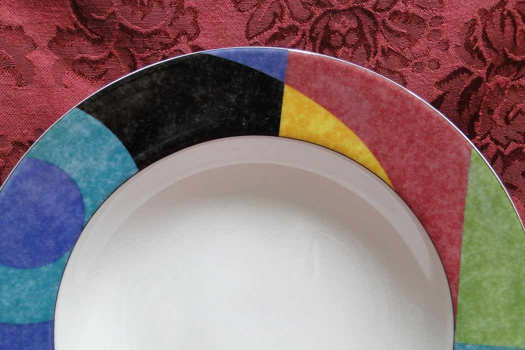 Mikasa Currents, Multicolor Geometric Rim: Rim Soup Bowl (s), 8 5/8"