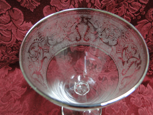 Glastonbury Lotus Brocade, Platinum Trim: Water or Wine Goblet, 6 3/4" Tall