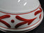Fitz & Floyd Town and Country, White Flower / Red Leaf: Footed Bowl, 6 1/2"