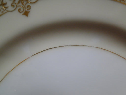 Noritake Marcisite, 87196, Gold Flowers, Cream Band: Dinner Plate (s), 9 7/8"