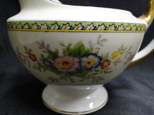 Meito Floral w/ Green Trim, Gold Edge: Creamer / Cream Pitcher, 3 7/8"