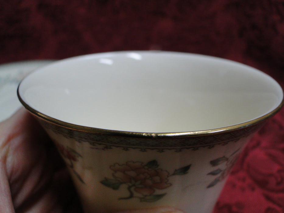 Minton Jasmine, Peach & White Flowers: Green Band: Cup & Saucer Set (s), 3"