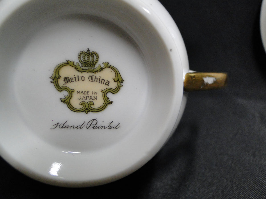 Meito Floral w/ Green Trim, Gold Edge: Cup & Saucer Set (s), 2 3/8"