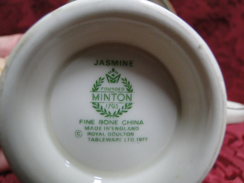 Minton Jasmine, Peach & White Flowers: Green Band: Cup & Saucer Set (s), 3"