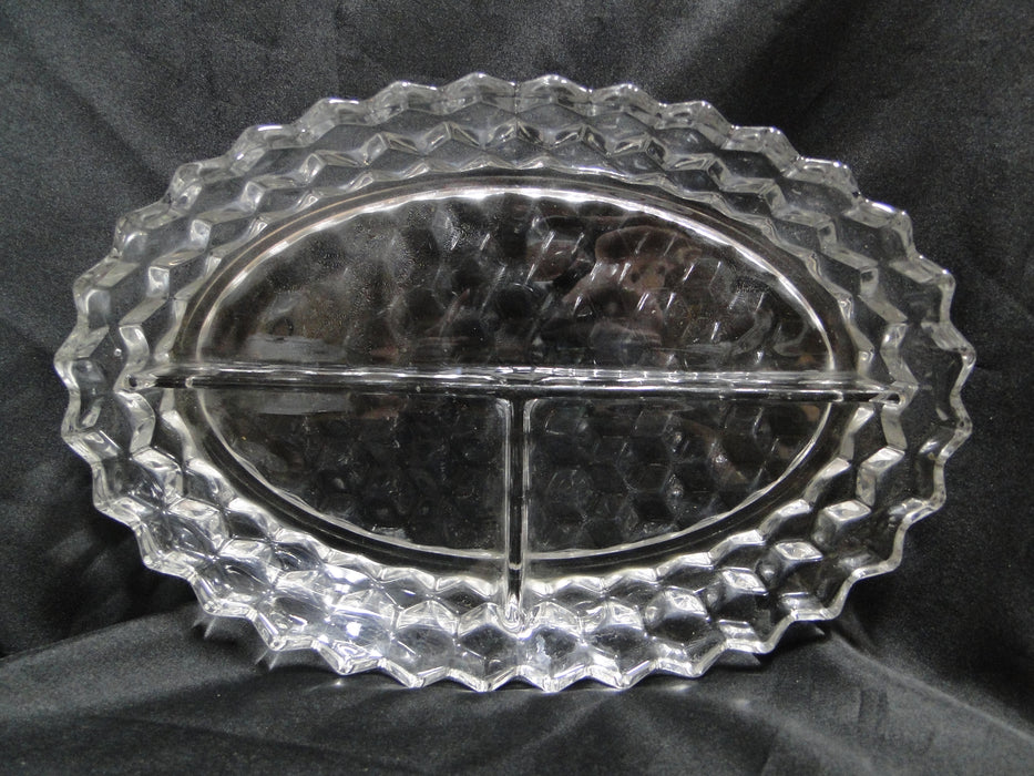 Fostoria American Clear: 3-Part Relish Dish, 10 1/2" x 7 1/4"