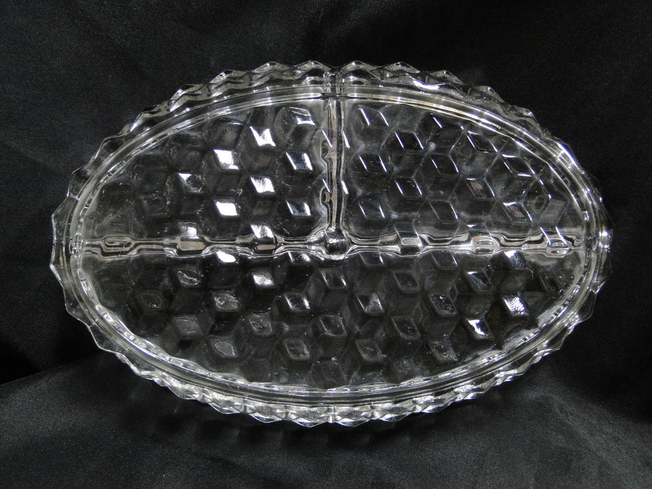 Fostoria American Clear: 3-Part Relish Dish, 10 1/2" x 7 1/4", As Is